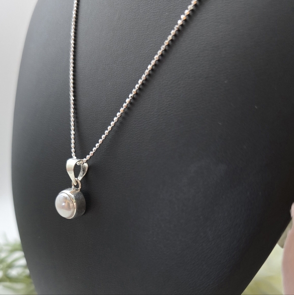 ♥️ SIMPLY PEARLY STERLING SILVER NECKLACE - Picture 5 of 7